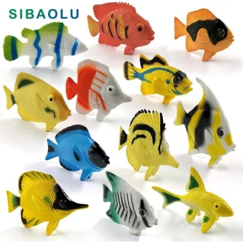12pcs Simulation Goldfish Sea Fish figurine Animal model Bonsai home decor miniature fairy garden decoration accessories modern