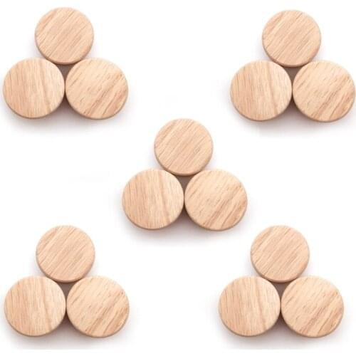 15Pcs Home Accessory 50X25mm Wooden Knob Wood Round Pull Knobs for Cabinet Drawer Shoe Box Cupboard Cabinet Door