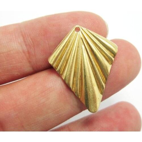 Brass charms Fan shaped 25x20mm Rhombus brass dangle pendant Earrings findings -20pcs R939