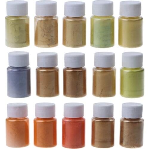 20pcs Cosmetic Grade Pearlescent Natural Mica Mineral Powder Epoxy Resin Dye Pearl Pigment DIY Jewelry Crafts Making Accessories