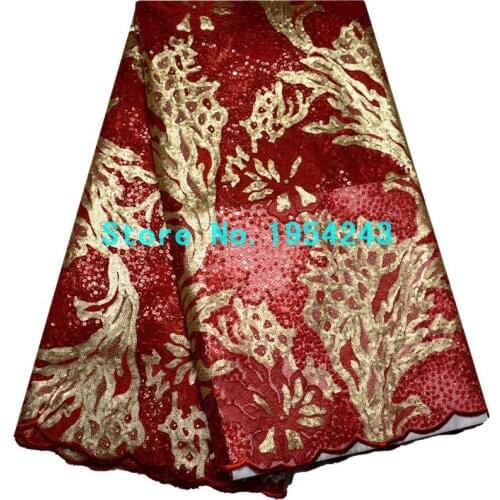2016 African French Lace Fabric High Quality New Arrival African Sequins Fabric For Nigerian Wedding Dress Hot Selling!P9V54