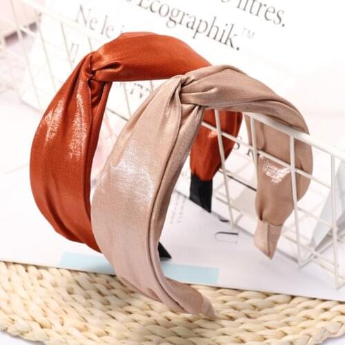 2019 Fashion Vintage Cloth BlingBling Satins Silk Cross Hairband For Women Headbands Hair Accessories Haar Diademas Para El Pelo