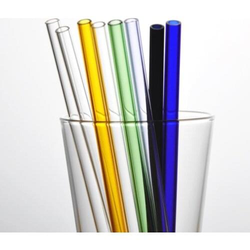 300pcs/lot Colorful Glass Straws 20cm x 8mm Straight Drinking Straws Reusable Straws Healthy, Reusable, Eco Friendly SN3793