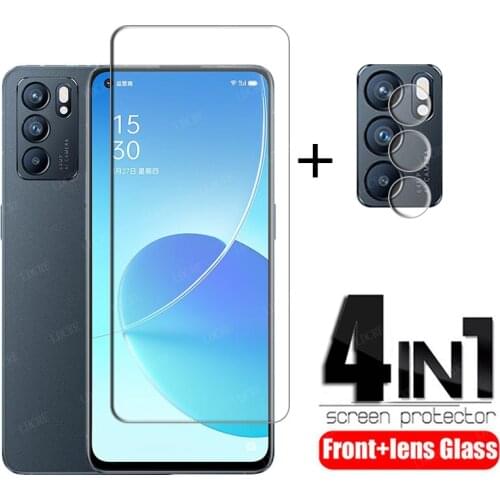 4-in-1 For OPPO Reno 6 5G Glass For Reno 6 5G Tempered Glass Screen Protector For OPPO A54 A74 A94 Reno 5 Lite 6 5G Lens Glass