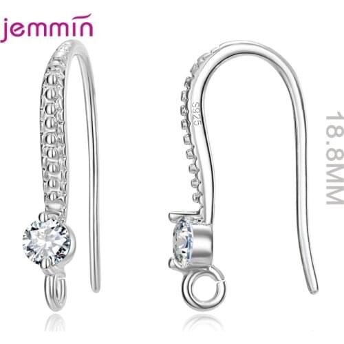 925 Sterling Silver Earring Hooks CZ Cubic Zircon Bluk Items Wholesale Jewelry Making Supplies