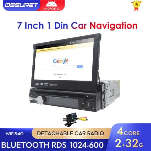 Car Radio Android10 GPS Multimedia Player 1 Din Bluetooth Mirrorlink Autoradio Screen For TOYOTA NISSAN Hyundai Bluetooth RDS BT