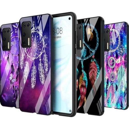 Tempered Glass Cover Shell Luxury Hot Dream Catcher For Huawei P40 P30 P20 P10 Pro Plus Lite 5G 2019 Phone Case