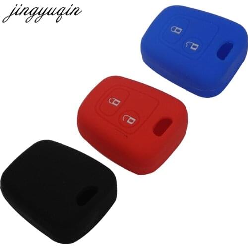 Jingyuqin 30pcs/lot Skin Rubber Silicone Car Key Case for Peugeot 206 307 207 408 for Citroen C2 C3 C4 Iran Toyota Key Cover