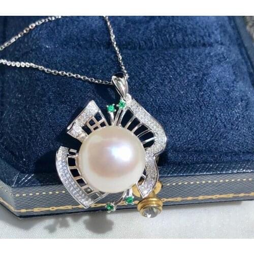 DIY Flower Mounts 925 Sterling Silver Pendant Base Settings Mountings Findings Parts for Pearl Crystal Jade Agate 5pcs/lot