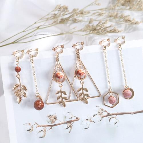 Earrings Set For Women Big Geometric Korea Style Clip on Earrings No Pierced Simple Style Earrings Womens Jewelry