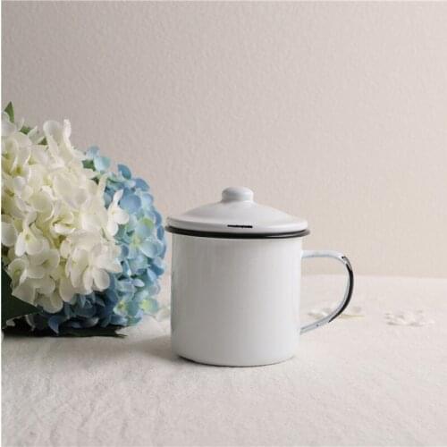 Exported to America Antique Vintage Couples Cups Coffee Cup with Lid Milk Cup Enamel Teacup Water Cup