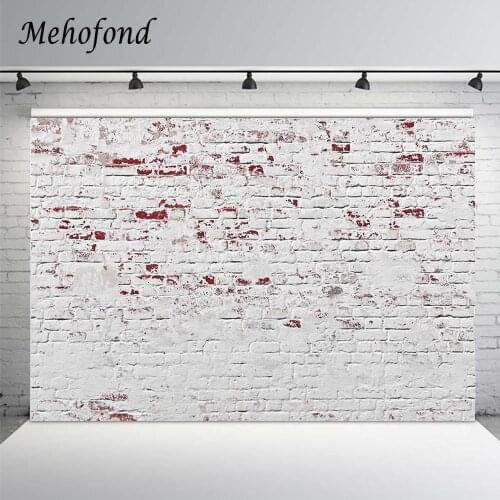 Mehofond White Brick Wall Background Photography Baby Birthday Party Decoration Backdrop Children Portrait Photo Studio Props