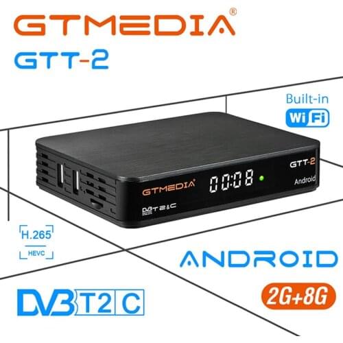 GTmedia GTT-2 GTMEDIA GTT2 Android box DVB-T2/Cable(J83.A/C)/ATSC-C/ISDBT 2GB 8GB 4K H.265 WiFi Sep top box Android TV Box
