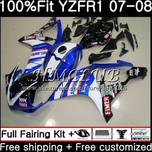 Injection Not race blue Body For YAMAHA YZF R 1 YZF 1000 YZF R1 2007 2008 11HC.2 YZF1000 YZF-1000 YZF-R1 YZFR1 07 08 Fairing kit