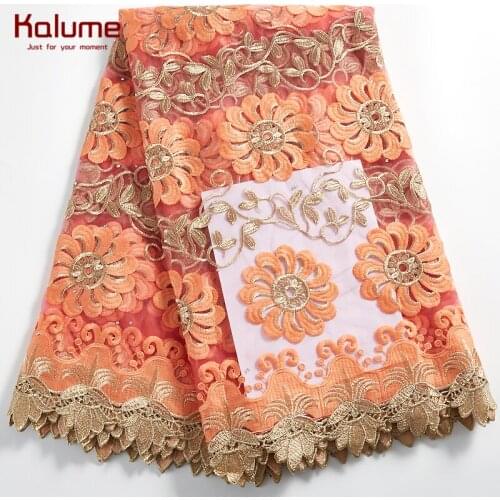 Kalume Hot Style African Milk Silk Lace Fabric Peach French Mesh Lace Fabric For Wedding Party Nigerian Tulle Lace Fabrics H2310