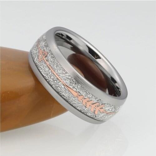 8mm Classic Men Rings Arrow Stainless Steel Rings Wedding Bands Engagement Charms Simple Men Jewelry Christmas Gift