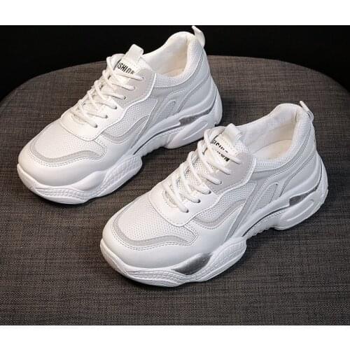 Pop Summer Fashion Women Lightweight Sneakers Shoes Outdoor Breathable Comfortable Lace Up Ladies Platform Trainers Female