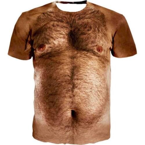 Summer mens t shirt tops round neck muscle funny short-sleeved T-shirt plus size 5XL