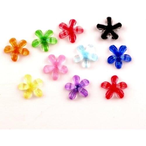 LF Resin Bling Mixed Flower Decoration Crafts Beads Flatback Cabochon Scrapbooking For Embellishments Kawaii Diy Accessories100P