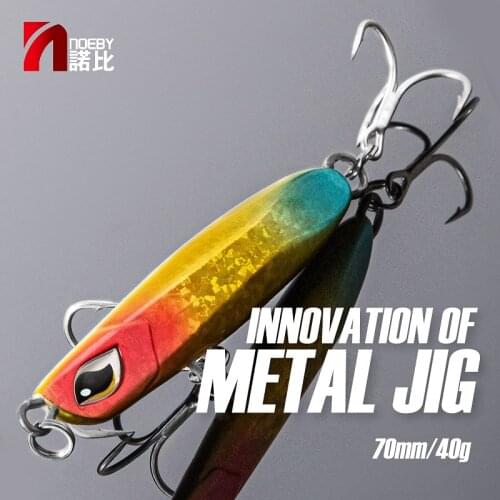 NOEBY Metal Jig Fishing Lures 70mm 40g Lead Casting Slow Jigging Hard Bait Spoon for Sea Bass Tackle Metal Jig Fishing Lure