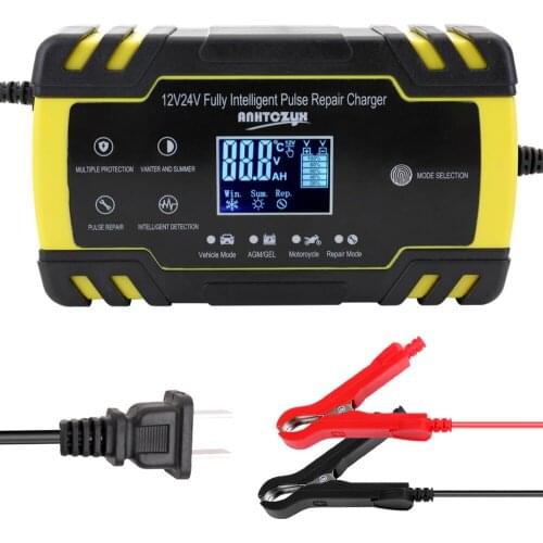 Mini Size Portable 12V/24V Car Cell Charger Adapter Power Motorcycle Auto Cell Charger with Digital Display