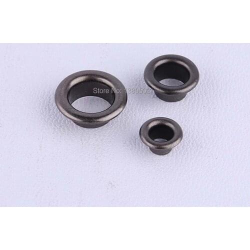 100pcs/lot gunmetal color 6/10/13mm outer Eyelets for Bag Garment Leather craft