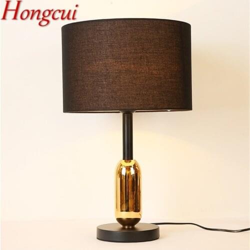 Hongcui Table Lights Contemporary Simple Design LED Fabric Desk Lamps Decorative For Home