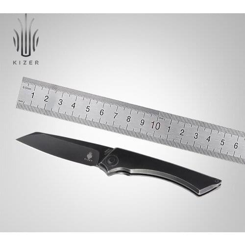 Kizer Survival Knife KI3564A1 M_STEALTH 2020 New Front Flipper Knife Black Stonewashed Blade Knife