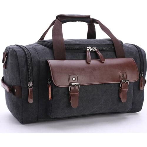 Canvas Travel Hand Bag High Capacity Crossbody Bag Weekend Duffel Bag Mens Luggage Case