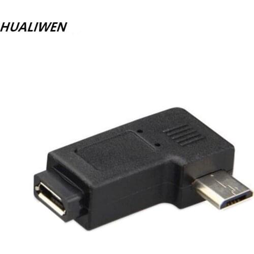 Micro USB male to micro USB female 90 degree adapter conversion head bend
