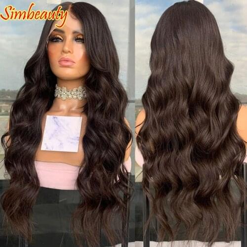 Pre Plucked Dark Brown #2 Body Wave 360 Lace Frontal Human Hair Wigs with Natural Hairline 200Density Glueless Remy for Women