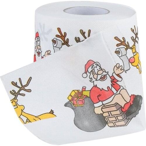 Toilet Paper Roll Santa Claus Toilet Roll Papier Toilette Christmas Decor Toilet Paper 240 Leaves Bath Paper 10*10cm