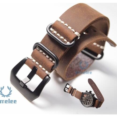 New replacement Watch Band Strap crazy horse leather nato 20/mm22mm/24mm/26mm