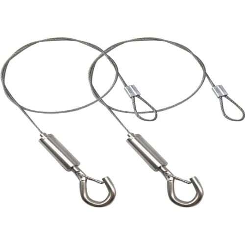 Aquarium Plant Lamp Hanging Rope Ceiling Light Hanging Wire Rope Suspension Cables with Safety Buckle for Plant Light (Silver)