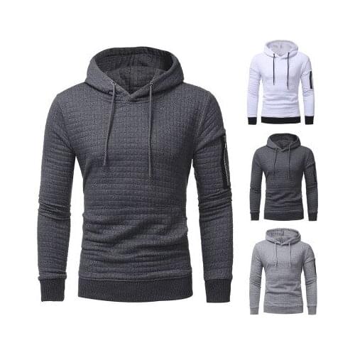 2020 Casual Long Sleeve Hoodie Men Sweatshirt Men Solid Color Fitness Hoodies Loose Streetwear Tops