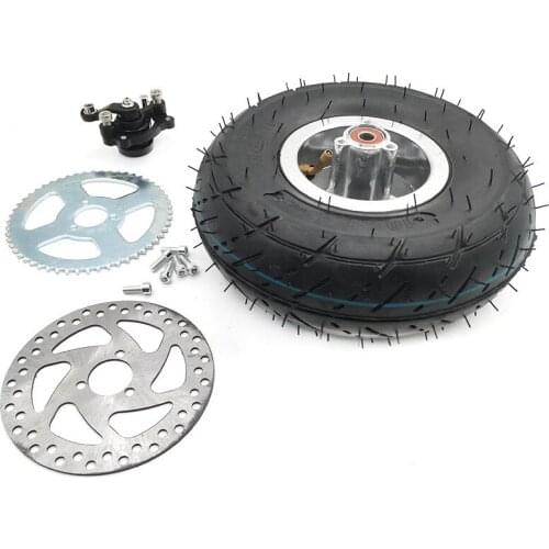 10x350-4 Tube Tyre with 4 Inch Hub Rim Brake Disc Sprocket Brake Pump 10x3.50-4 Tires Wheels Fits ATV Quad Go Kart 47cc 49cc