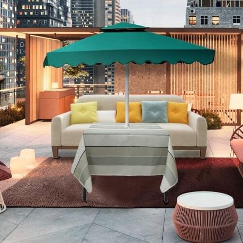 MLGB Outdoor Tablecloth Waterproof Table Cover with Zipper Umbrella Hole for Patio Garden Tabletop Decor Square 60 x 60 Inch