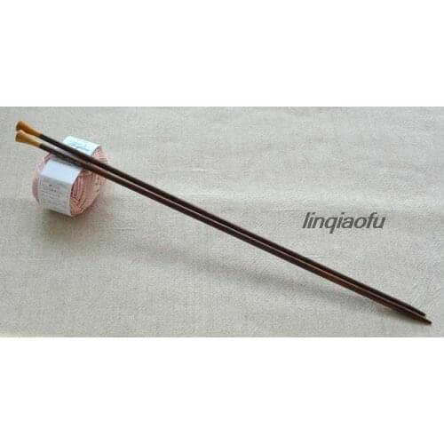 High-quality ebony rod needles, single head 2 sticks 33 cm long