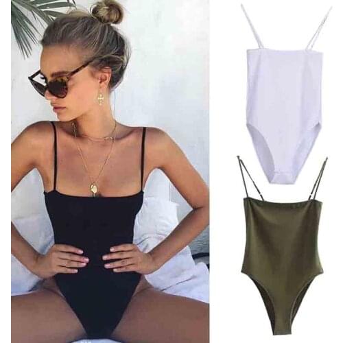 2020 Summer Sleeveless Sexy Bodysuit Women Off Shoulder Bodycon Jumpsuit Overalls Basic White Black Women Body Top