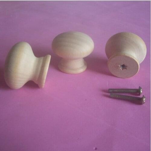 10pcs free shipping 39mm surlywood knobs wooden drawer cabinet knob pull children room safety handle wood grain mushroom pulls