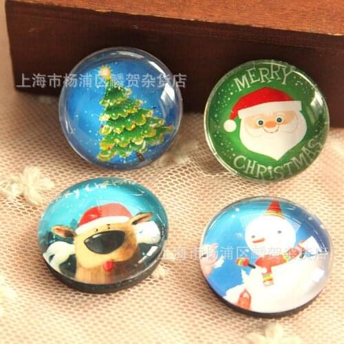 10 pieces a lot)Christmas Love crystal glass 25 mm fridge magnet