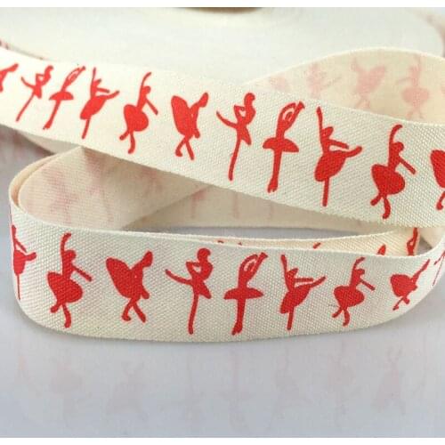 10yards 5/8" cotton ribbon printed ballet dance ribbon bow for sewing fabric craft packing wedding DIY Decorations 15mm