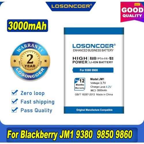 100% Original LOSONCOER NEW 3000mAh J-M1 JM1 Battery For BlackBerry Bold 9790 Curve 9380 9930 Torch 9860 9850 Bold Touch 9900