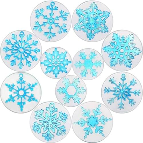 11Pcs Snowflake Resin Molds Snowflake Pendant Silicone Casting Molds Epoxy Resin Christmas Props Decorations DIY Crafts