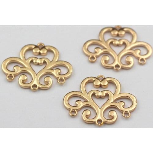 20pcs Flower Metal Charms Tassel Loops Connectors Quality Silver Gold Color DIY Bridal Women Wedding Jewelry Accessories