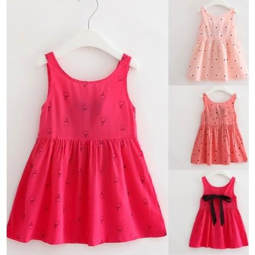 2019 Toddler children Baby Girls Dresses clothes Kids Bowknot Floral Sleeveless Casual Princess Dresse Clothing princess dress