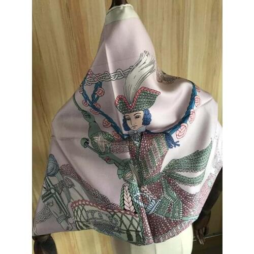 2021 new arrival fashion elegant pink 100% silk scarf 90*90 cm square shawl twill wrap for women lady girl
