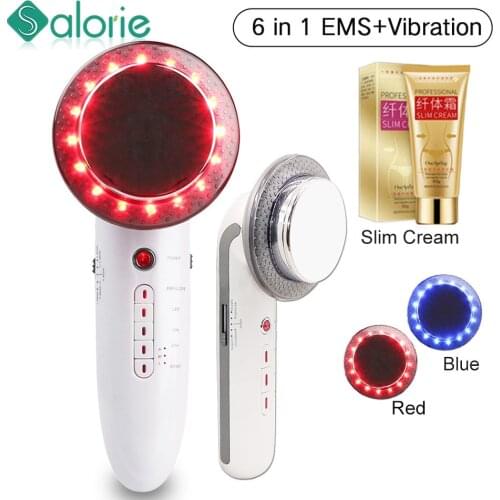 6 In 1 EMS Body Slimming Massager RF Ultrasonic Cavitation Radio Frequency Anti Cellulite Massage Fat Burner Weight Loss Machine