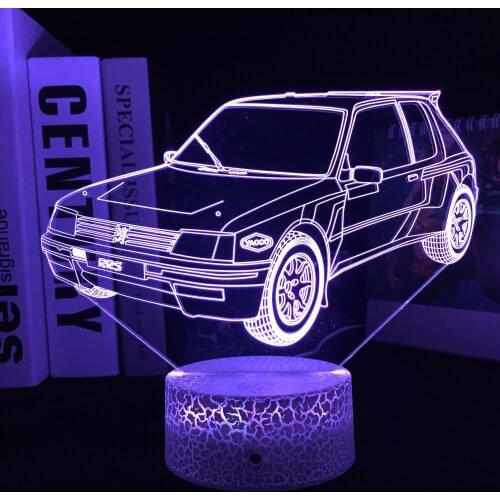 Car Series YACCO Car 3D LED Lamp Visual Illusion White Cracked Base Acrylic Light Guide Plate for Couple Festival Birthday Gifts