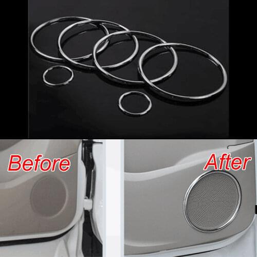 Car-Styling Door Stereo Speaker Cover Trim Chrome ABS Decor Ring A Pillar Sticker For FORD ESCAPE KUGA 2013-2017 Car Accessories